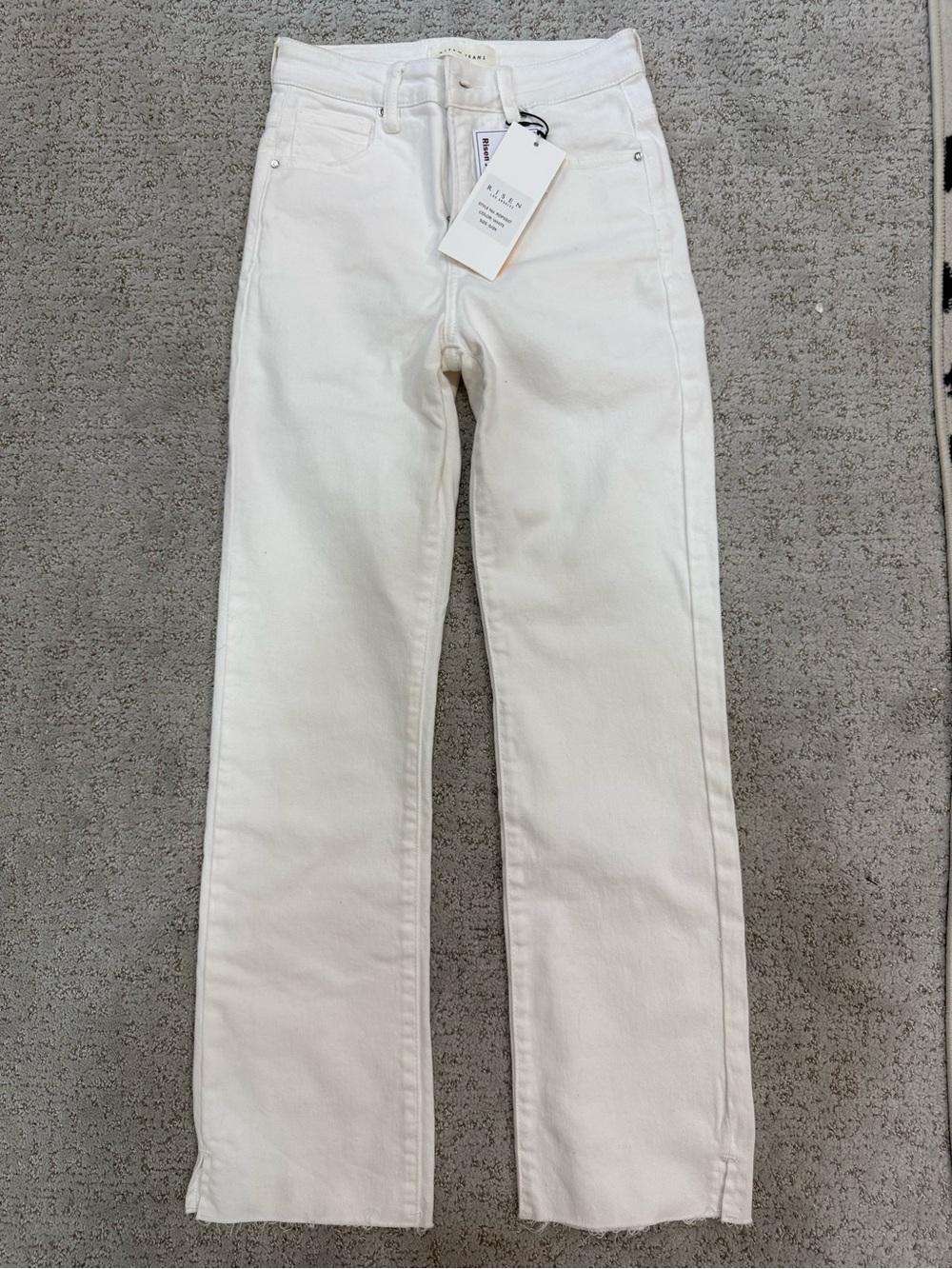 Risen Women's White Straight-Leg Jeans